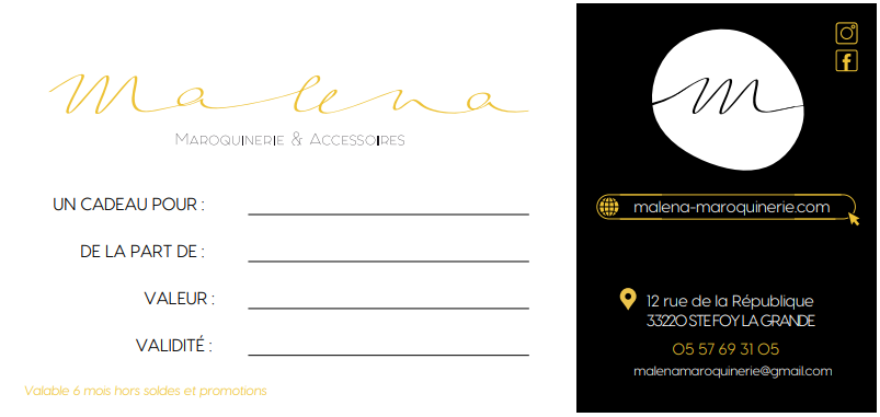 Carte cadeau Malena maroquinerie