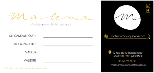 Carte cadeau Malena maroquinerie