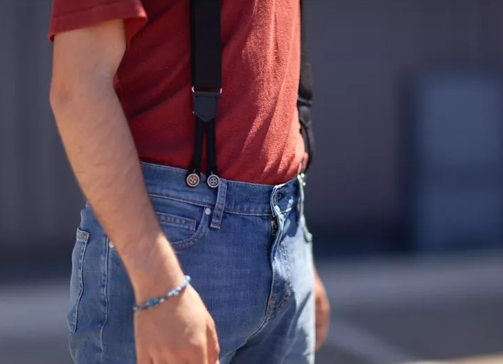 Bretelles larges à bouton | NOIRES CORDELIERS